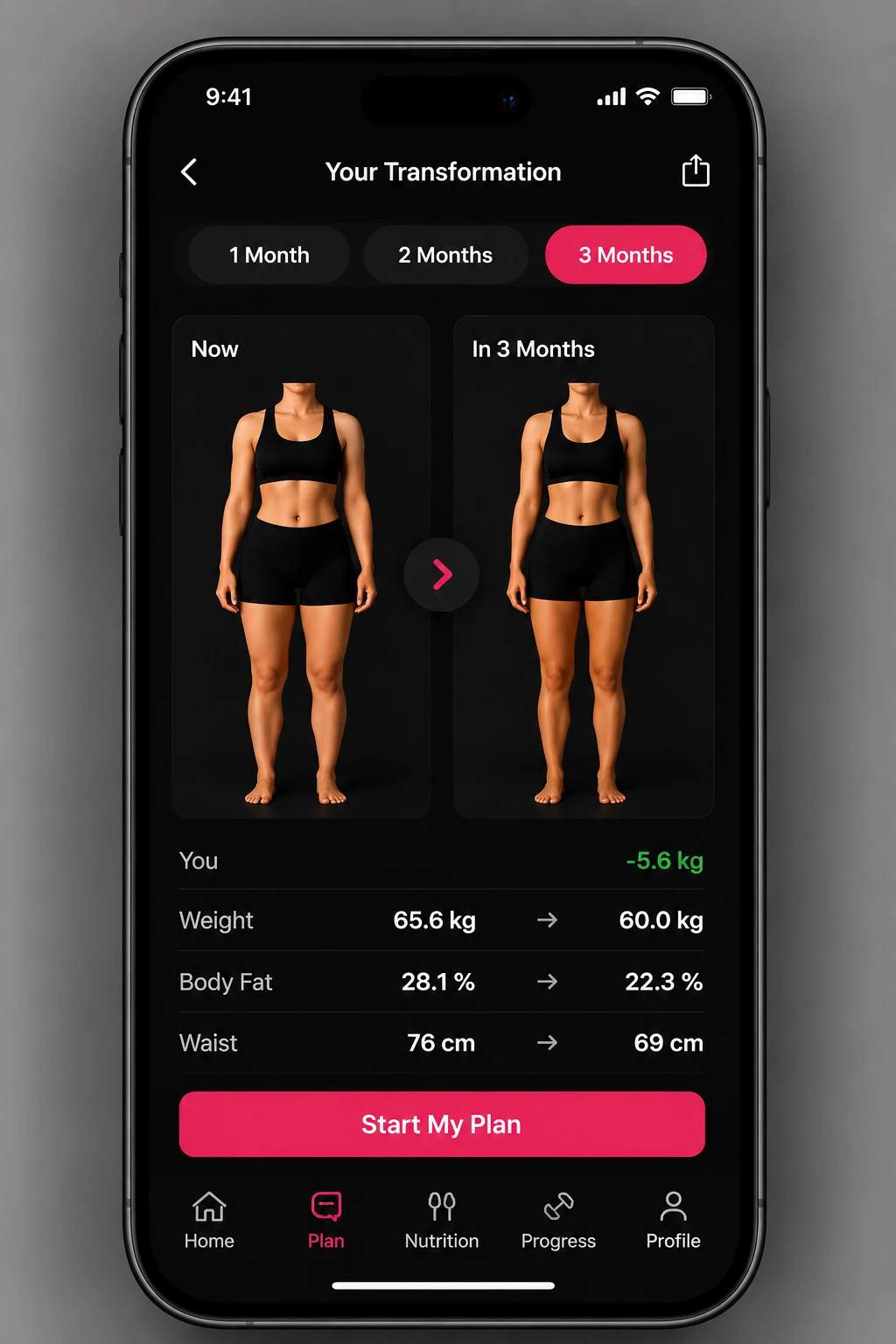 ShapeMirror — see your 3-month projection on iPhone